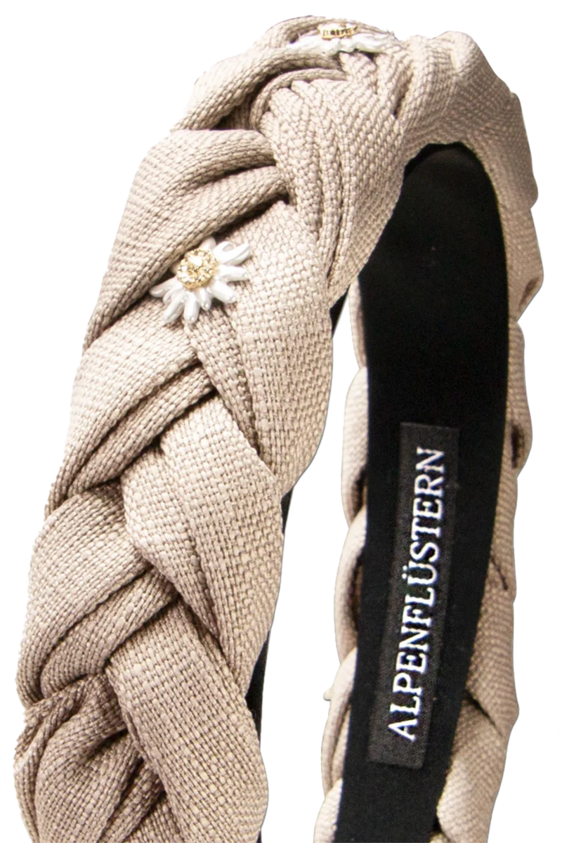 Haarreif geflochten mit Edelweiß-Blüten