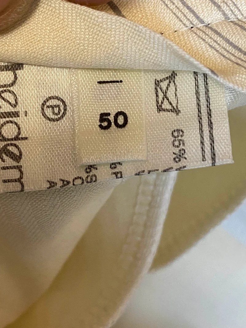 Vintage Bundfaltenhose Streifen Gr. 50 – High Waist Wollhose 80er