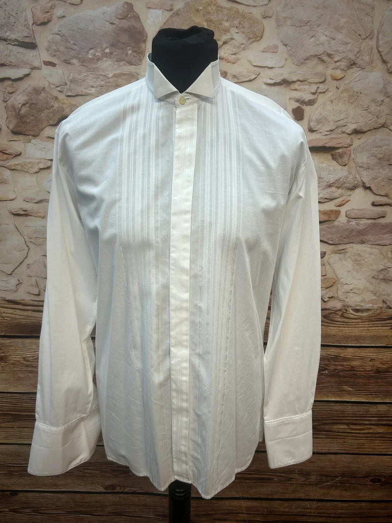 Smokinghemd Vintage Weiß Gr. 39 – Kläppchenkragen