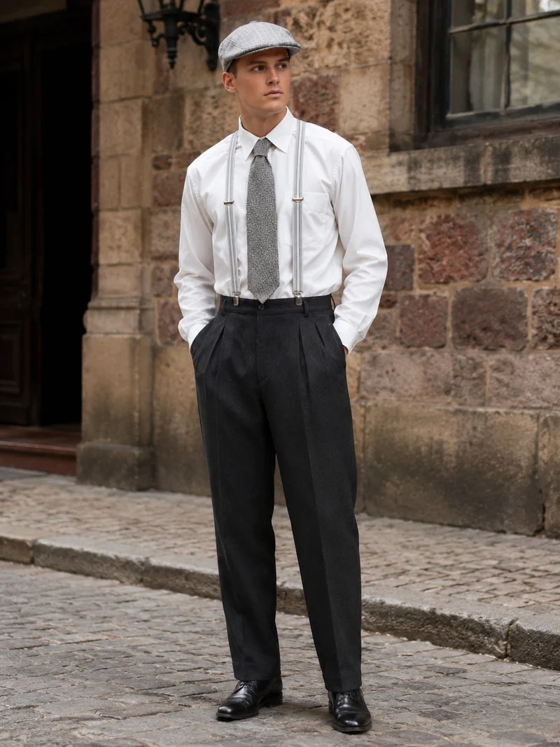 Vintage 20er Jahre Herren Outfit Gr.54 – Komplett Look mit Schiebermütze