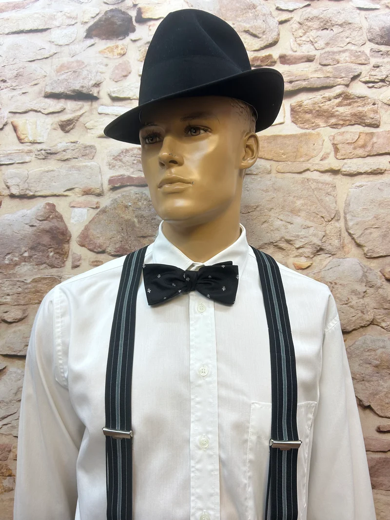 Vintage Herren Anzug Komplettset Größe 56 Schwarz mit Hut – 20er Jahre / 40er Jahre Stil