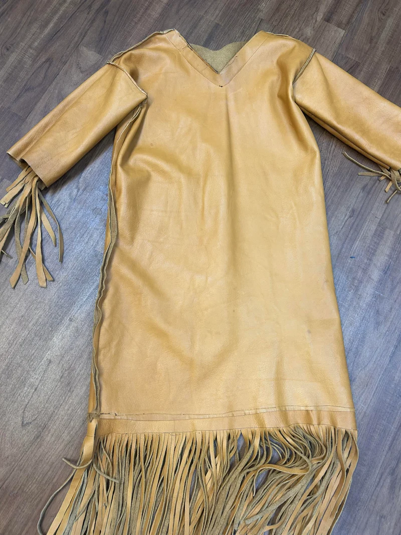 Wildlederkleid - Vintage - Fransen -Gr. 38