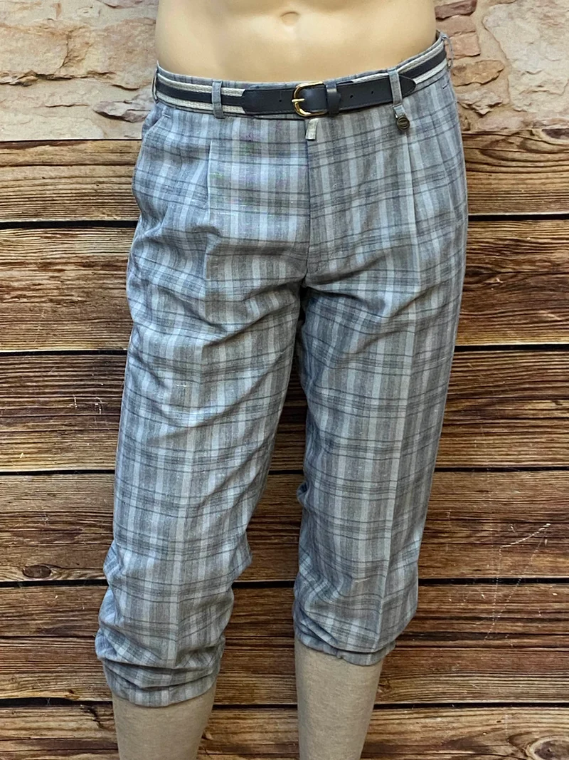 Graue Vintage Knickerbockerhose Herren Gr. 50 – Klassisches Karo