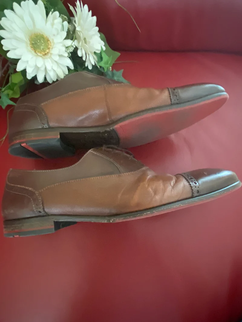 Vintage-Schuhe Oxford zweifarbig Braun – Gr. 44,5