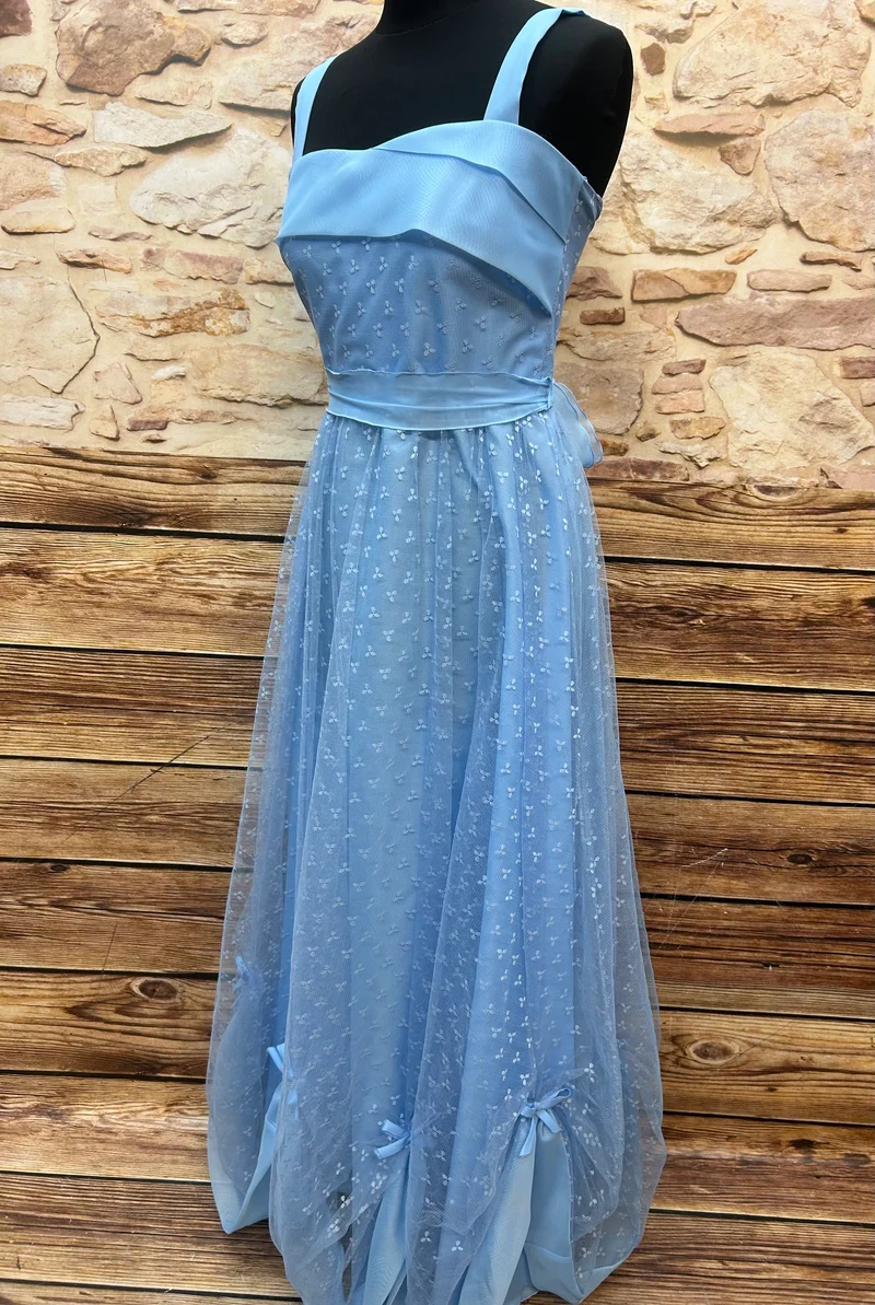 Hellblaues Tüll-Abendkleid | Größe 34/36 (S)