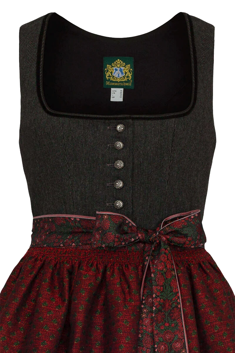 Dirndl lang schwarz gemustert