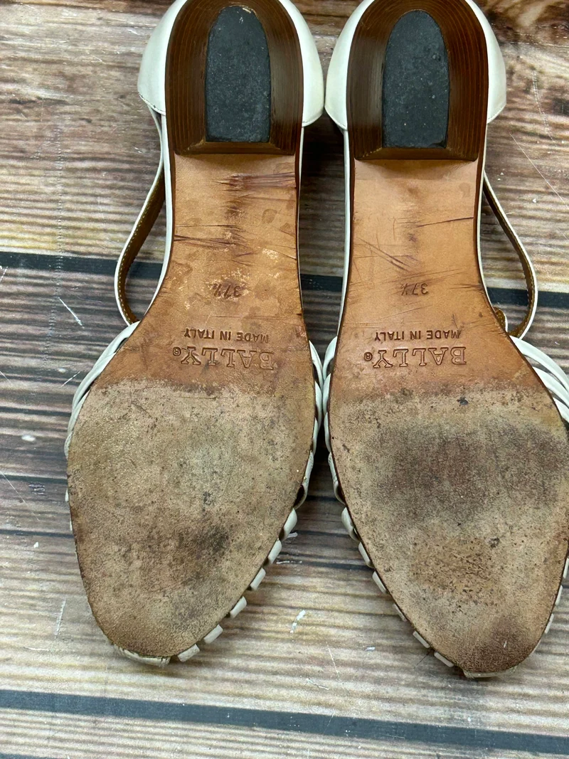 Vintage-Schuhe T-Steg Sandalen aus Leder – Größe 37,5