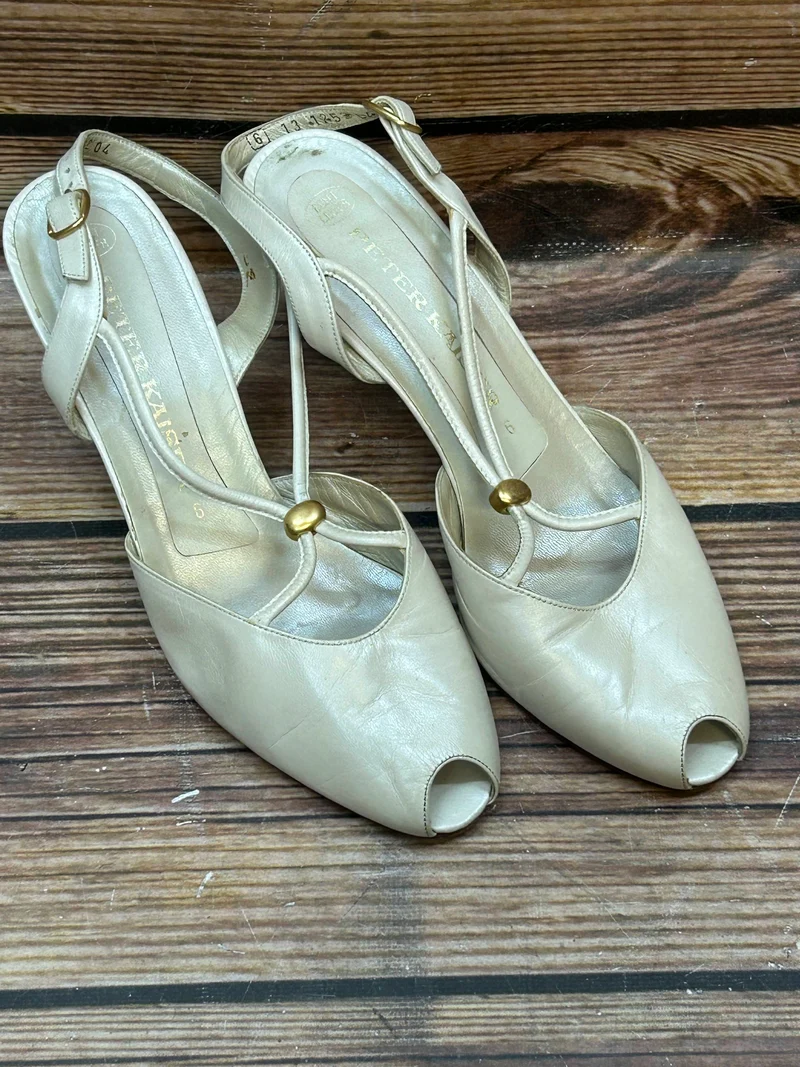 Peep-Toe-Slingbacks aus Echtleder – Größe 39