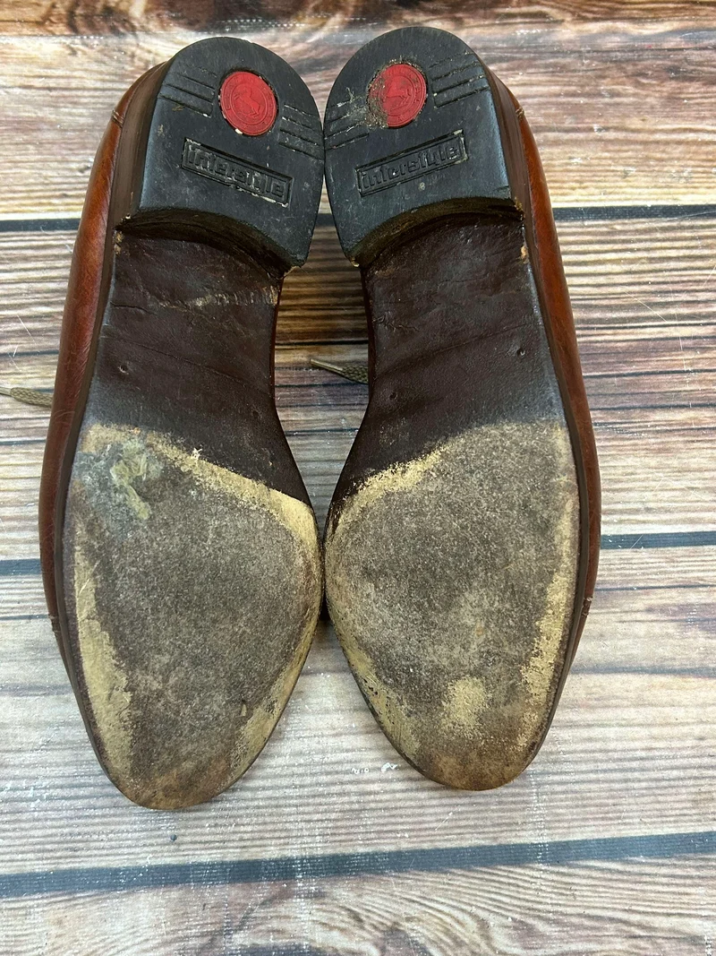 Cognac-braune Vintage Lederschnürer – Gr. 7 ½ (≈ EU 41)