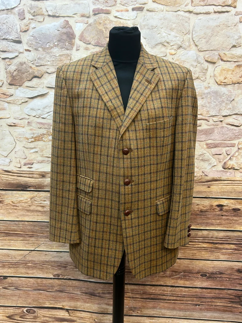 Britisches Tweed-Sakko Herren kariert Gr. 52