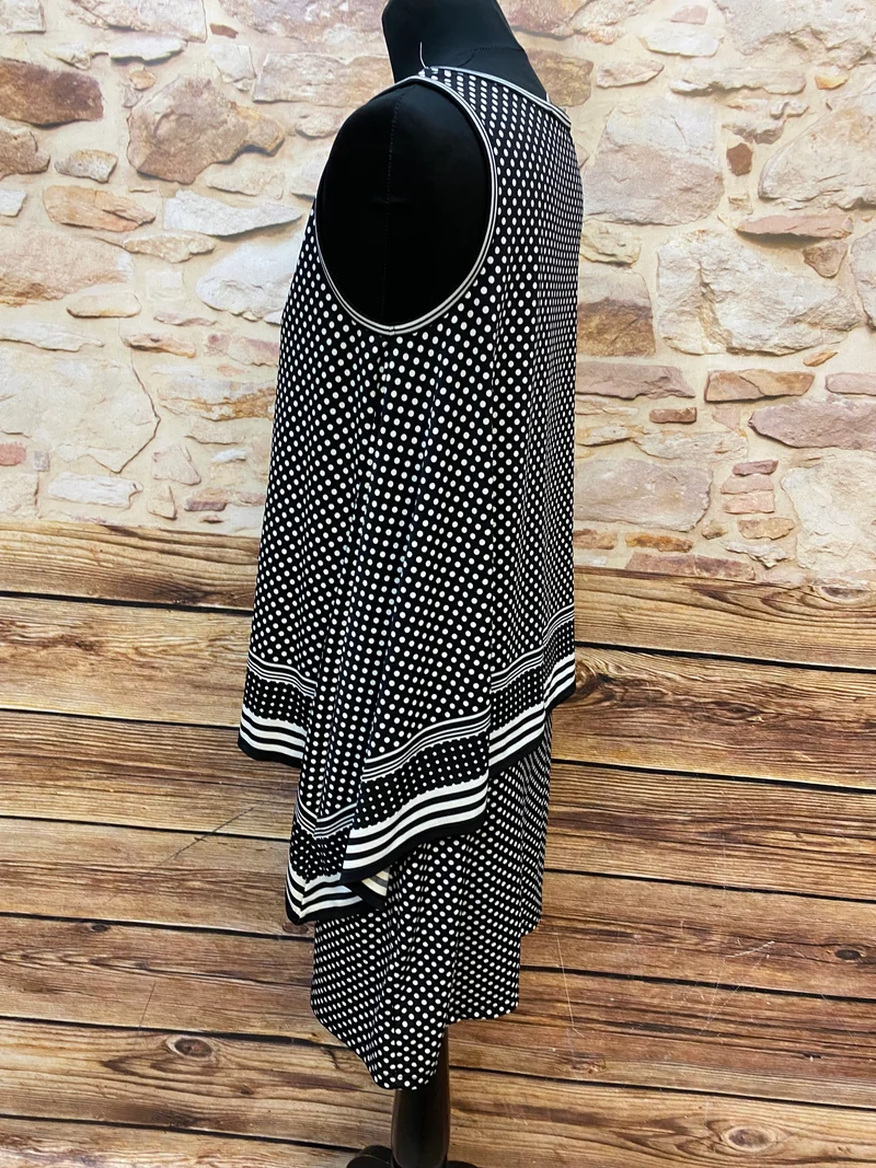 Schwarz‑weißes Punkte‑Kleid von Max Studio – Gr. S