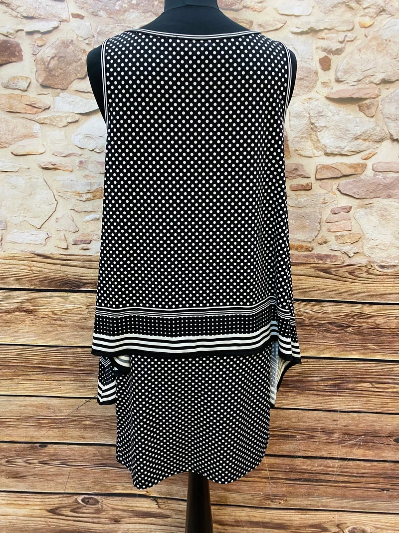 Schwarz‑weißes Punkte‑Kleid von Max Studio – Gr. S