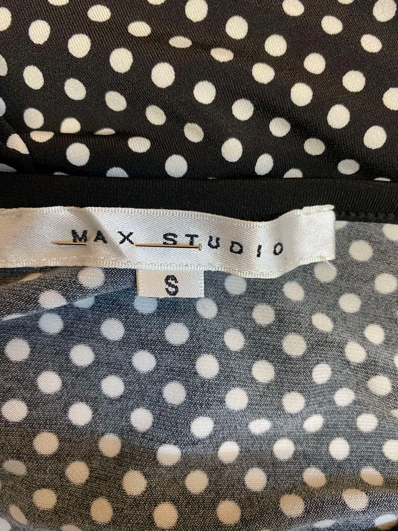 Schwarz‑weißes Punkte‑Kleid von Max Studio – Gr. S