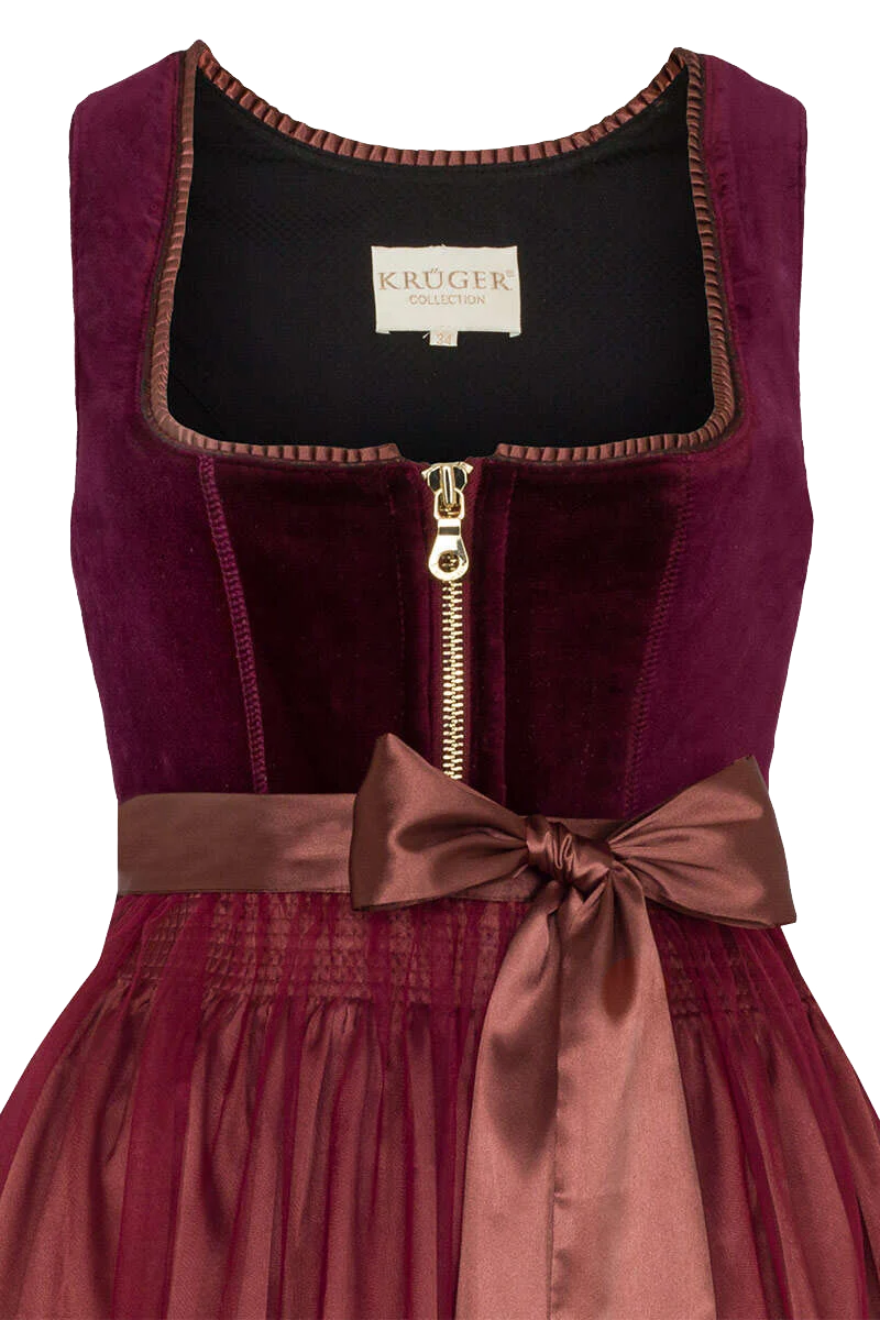 Midi Samt-Dirndl - bordeaux