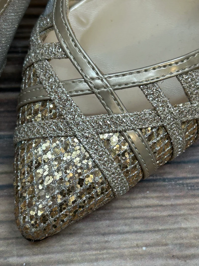 Vintage-Schuhe Glitzernder Pumps Größe 38