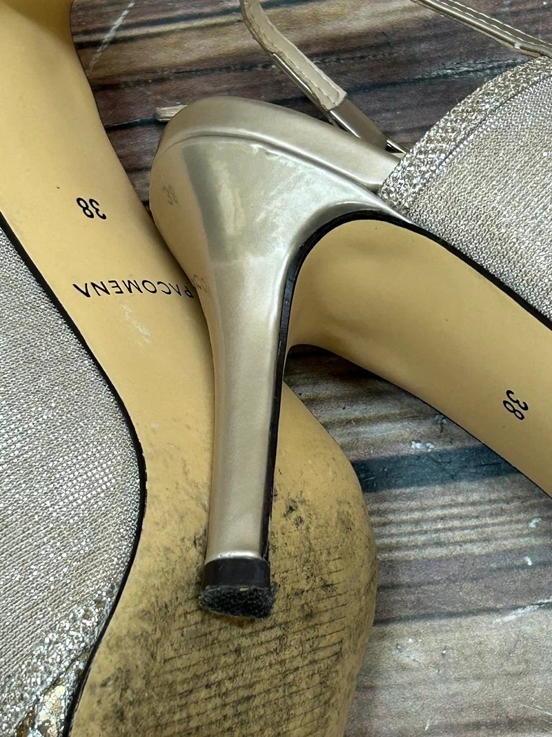 Vintage-Schuhe Glitzernder Pumps Größe 38