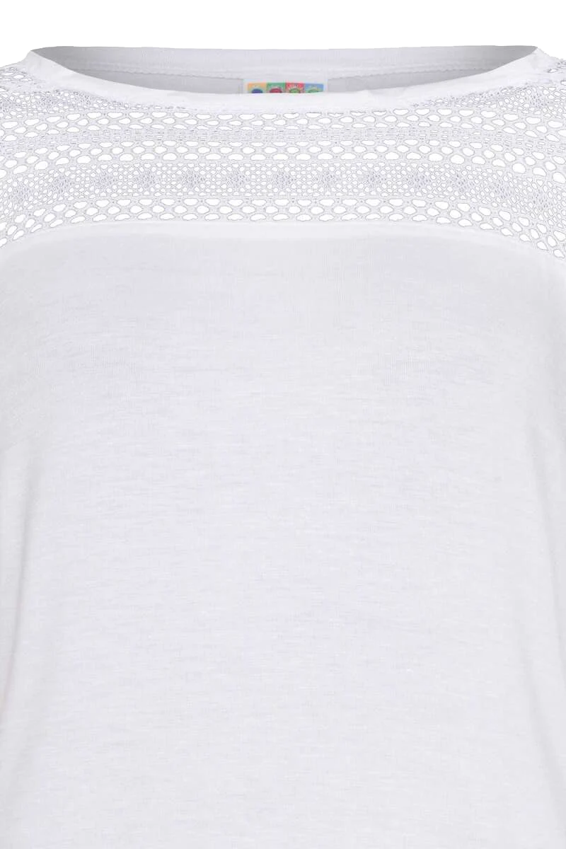 Trachtenshirt mit Spitze - weiß