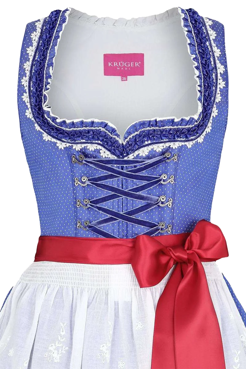 Krüger Madl Mini-Dirndl mit Baumwollspitzen-Schürze