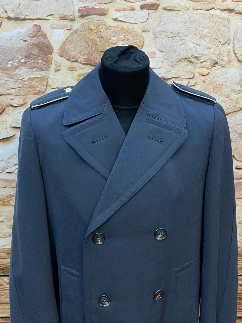 Klassischer Militär-Mantel in Dunkelblau, Größe 50