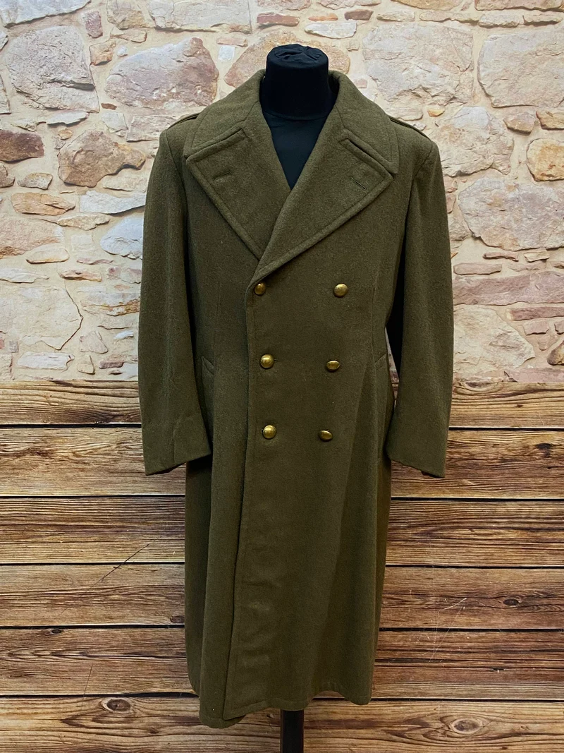 Original 1960er Militärmantel Oliv – Vintage Theater Kostüm Gr. 48 Unisex