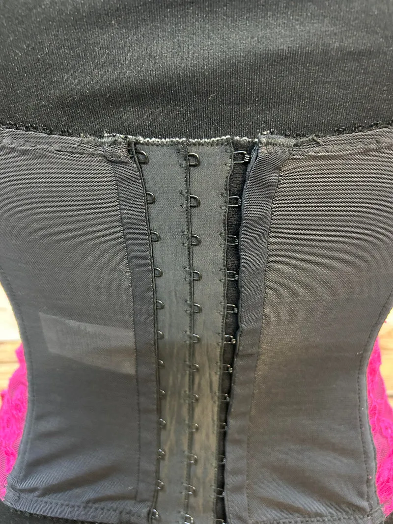 Vintage Korsett - Pink Schwarz - Größe 80B