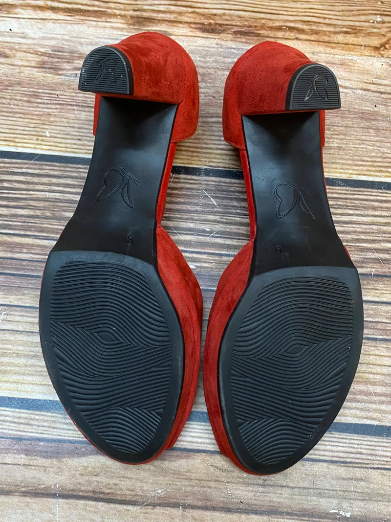 Vintage-Schuhe T-Steg-Pumps in Rot – Größe 39