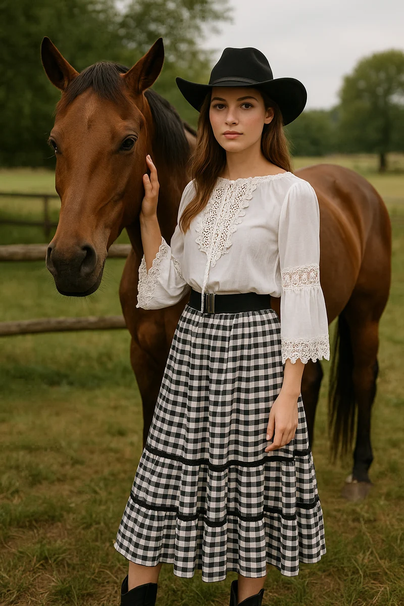 Western - Damen - Vintage – Komplettoutfit Gr. 38