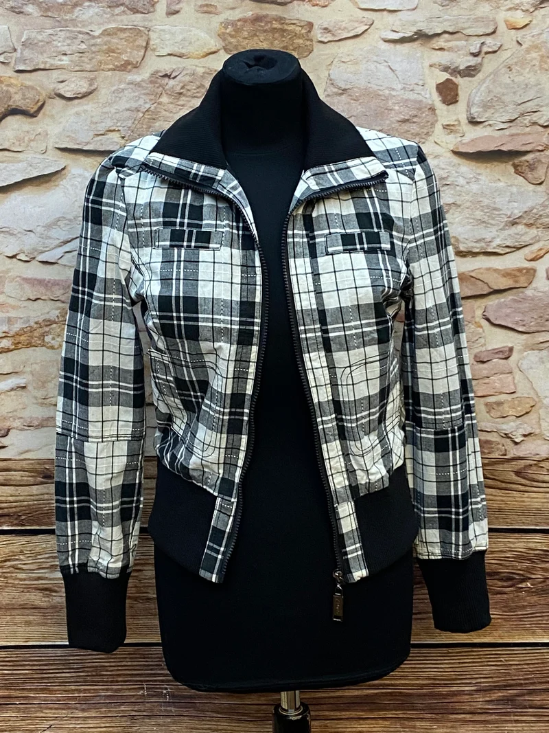 Karierte Damen-Jacke im 50er-Jahre-Stil - Größe L