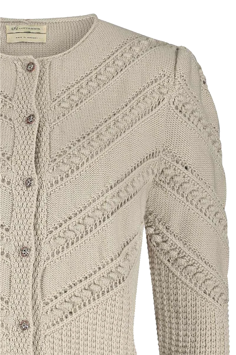 Strickjacke mit V-Lochmusterung