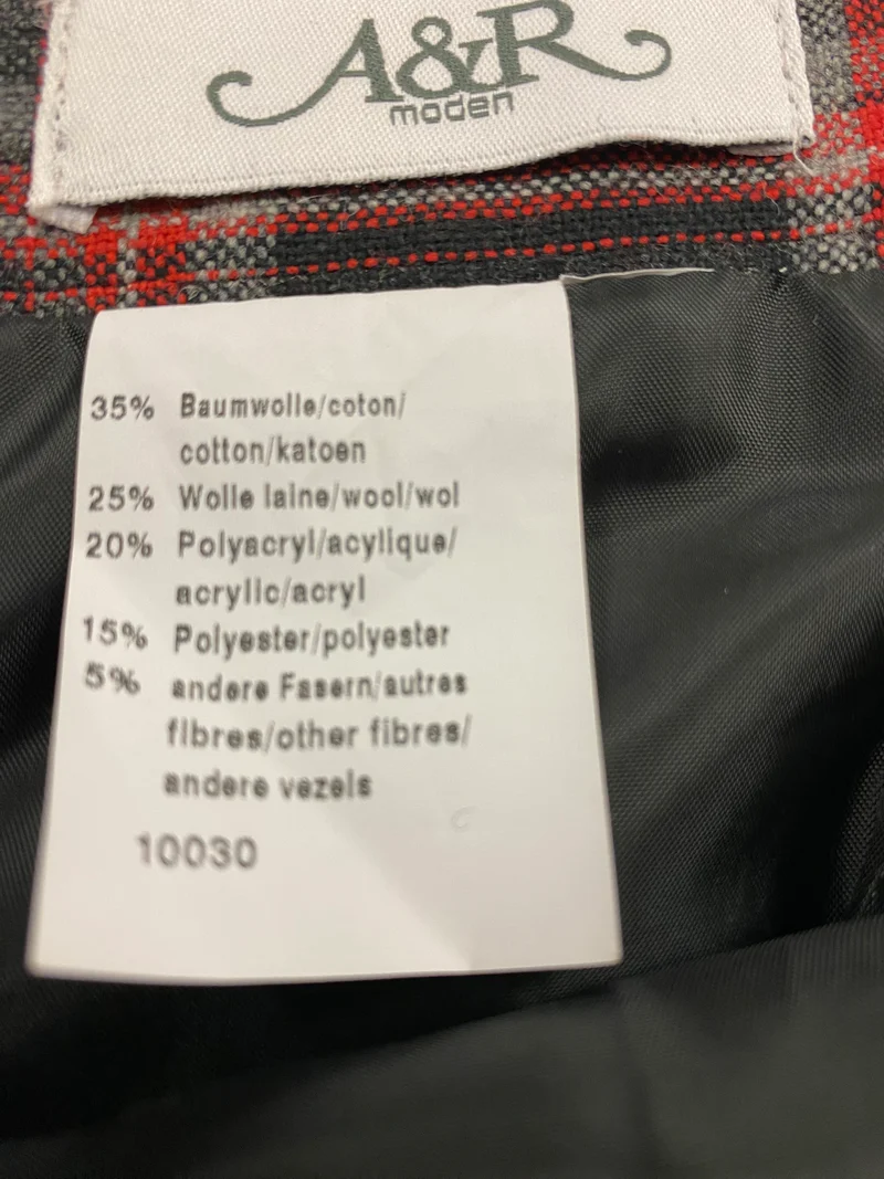Vintage Karo Rock schwarz rot Größe 44 – klassischer 70er Jahre Stil