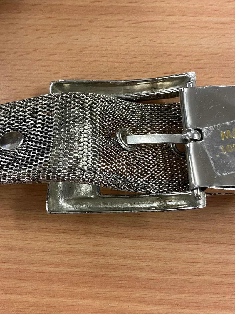 Vintage 70er Jahre Silber Mesh Designer Gürtel