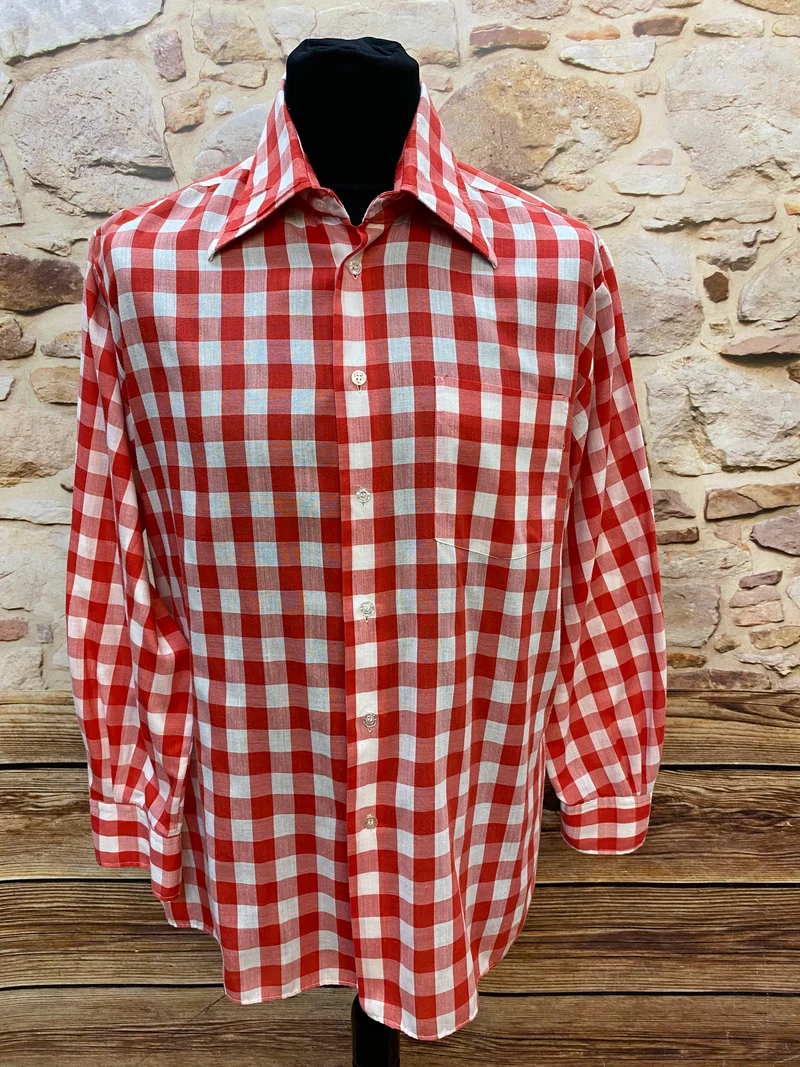 Vintage Karohemd von European Classics – Rot-Weiß