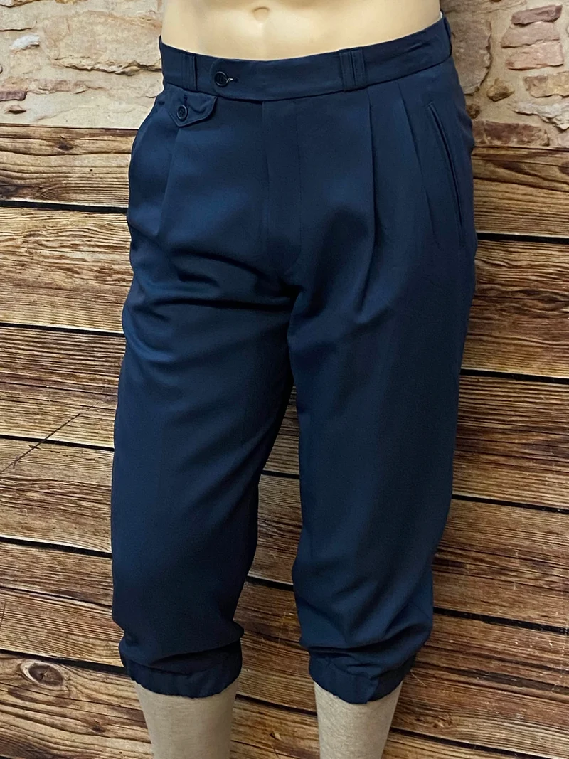 Dunkelblaue Schurwoll-Knickerbocker Hose Gr. 48