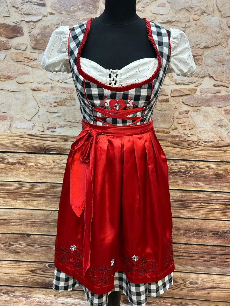 Dirndl rot schwarz – Gr. 34