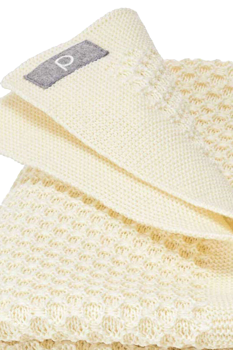 Baby Waben-Strickdecke Bio-Schurwolle GOTS