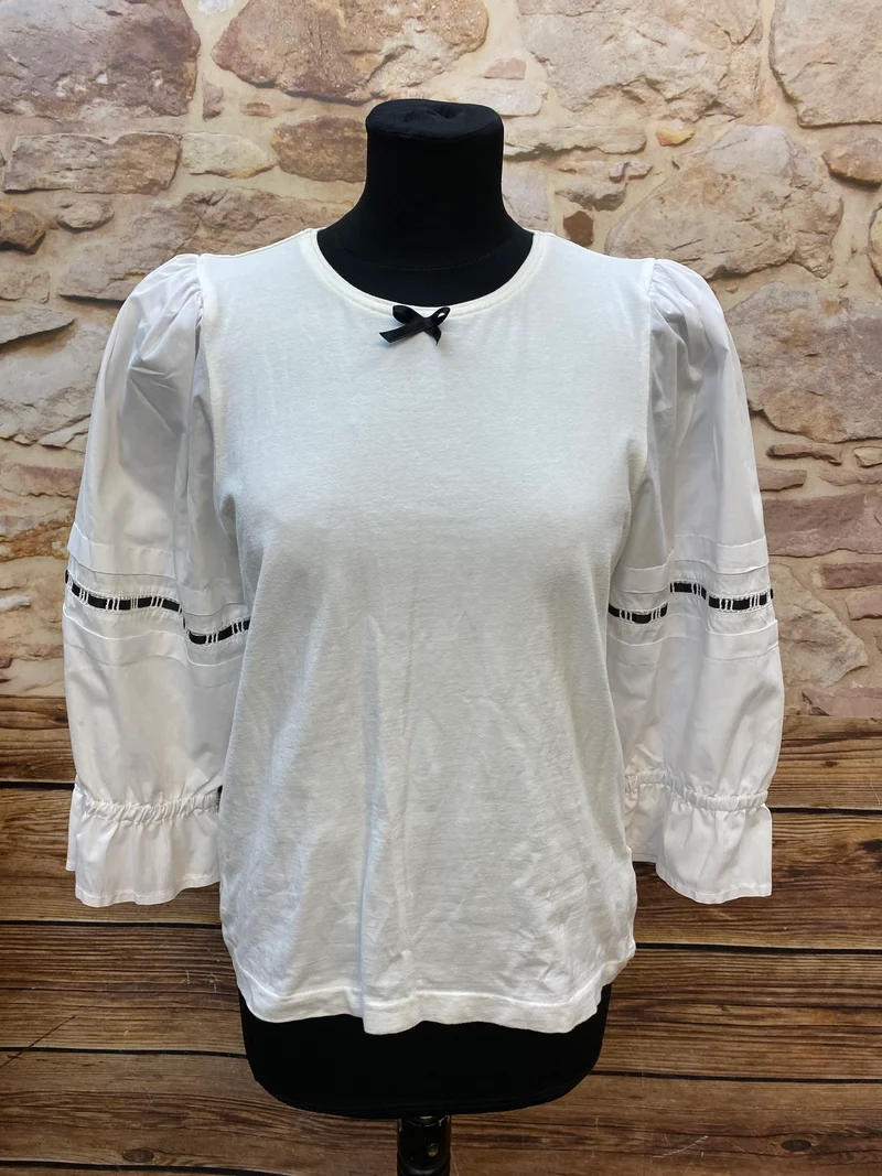 Trachtenshirt weiß – Landhausstil, Gr.40
