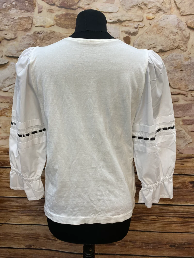 Trachtenshirt weiß – Landhausstil, Gr.40
