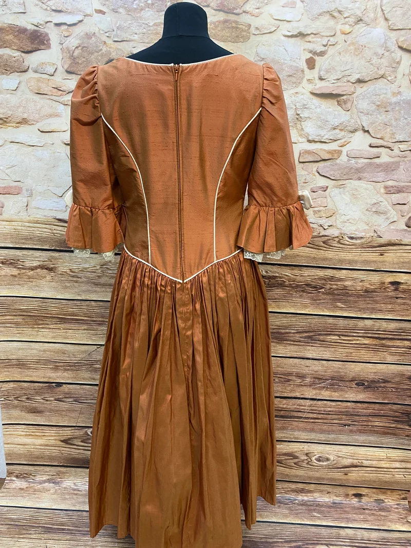 Historisches Theaterkleid in Kupferbraun – Rokoko Stil Gr. 38/40