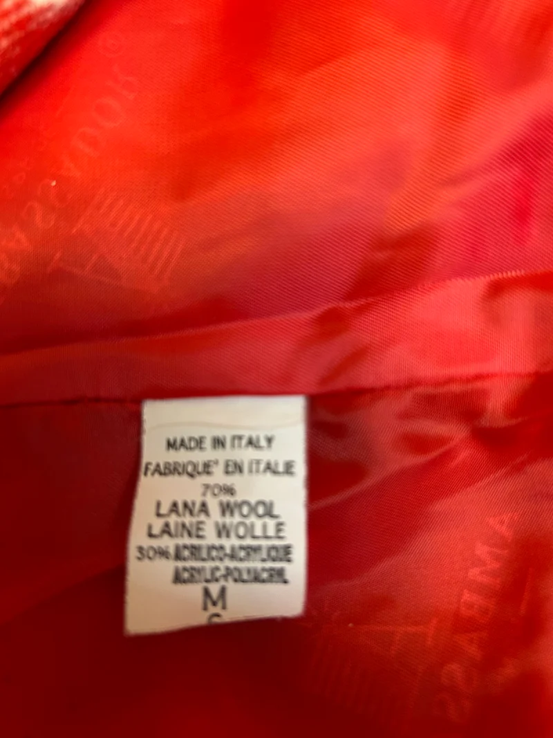 Kurzmantel in Rot-Kariert – Made in Italy – Größe M