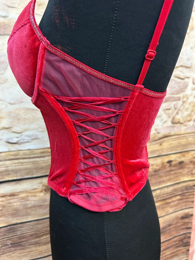 Vintage Mieder rot Gr.75b