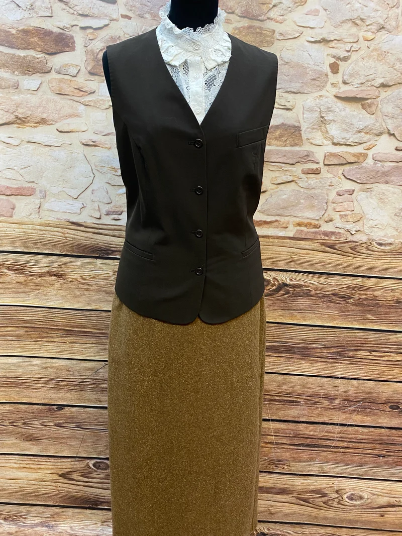 40er Jahre Outfit Damen – Vintage Kostüm mit Blazer, Rock & Hut (Größe 40)