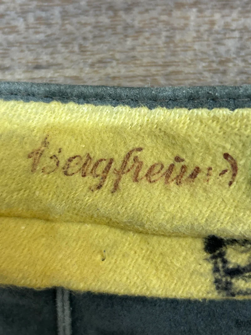 Vintage Kniebundlederhose Herren Bergfreund 1960er–1970er Grau Echtleder Gr. 44