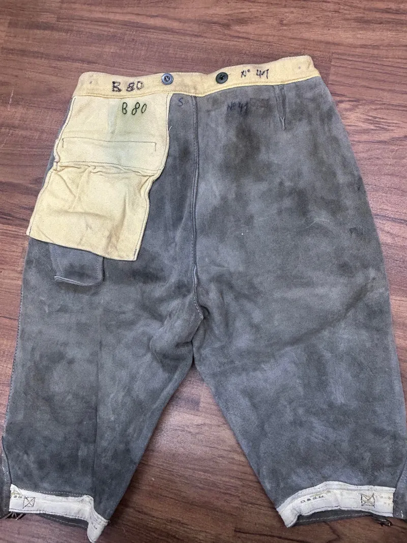 Vintage Lederhose Herren Kniebund Gr. ca. 46 – grün/braun Trachtenhose Gerry Weber Edition