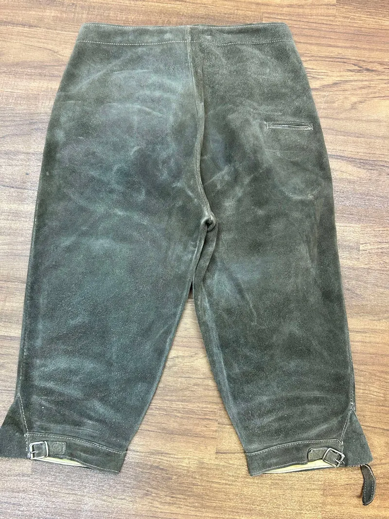 Vintage Lederhose Herren Kniebund Gr. 46 – dunkelbraune Trachtenhose aus Echtleder