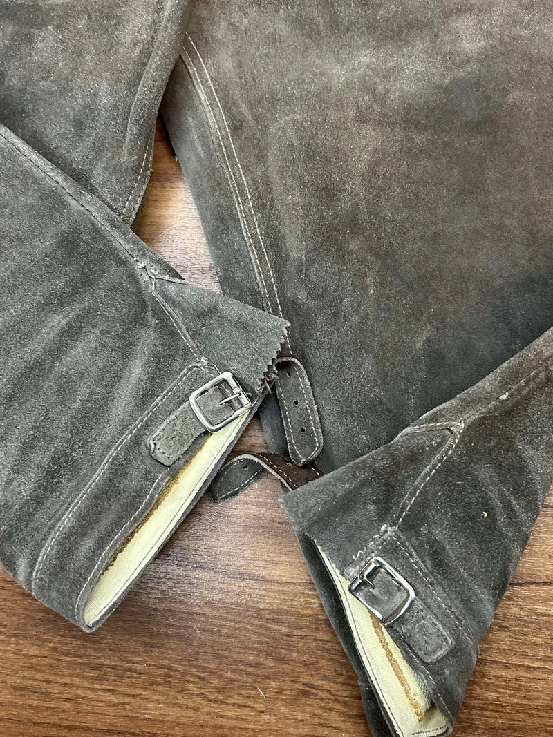 Vintage Lederhose Herren Kniebund Gr. 46 – dunkelbraune Trachtenhose aus Echtleder