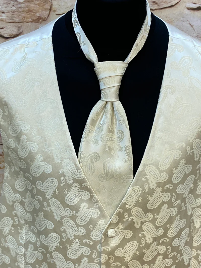 Hochzeitsweste creme Alexander Dobell Set Krawatte Gr. 64