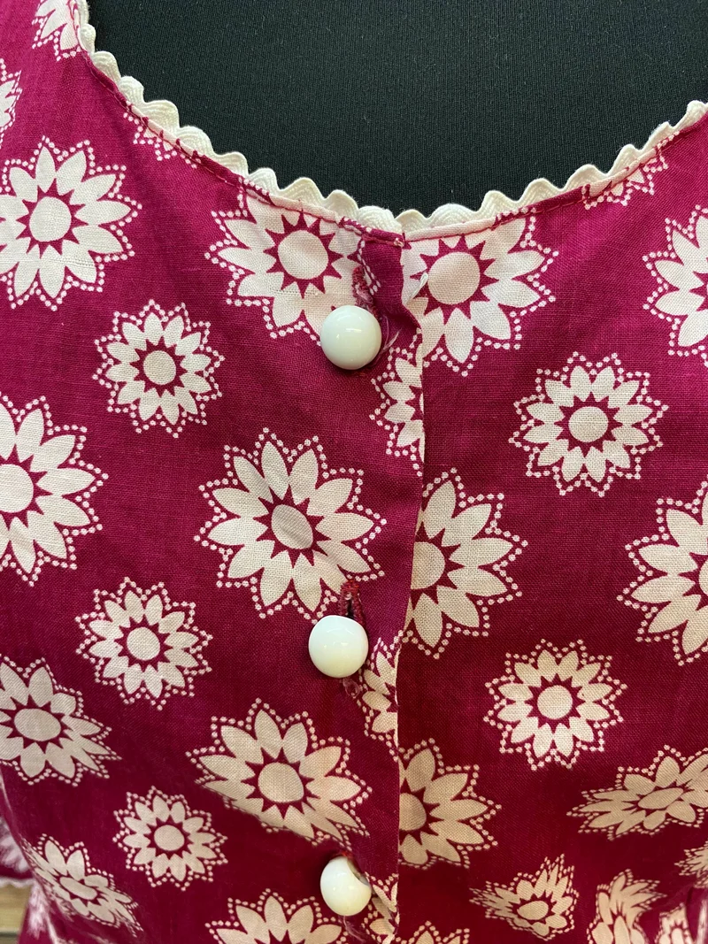 Romantisches Vintage-Kostüm in Blumenmuster, Größe 38