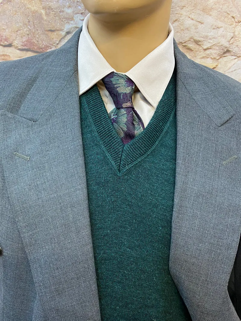 Vintage Doppelreiher-Outfit grau – Größe 54