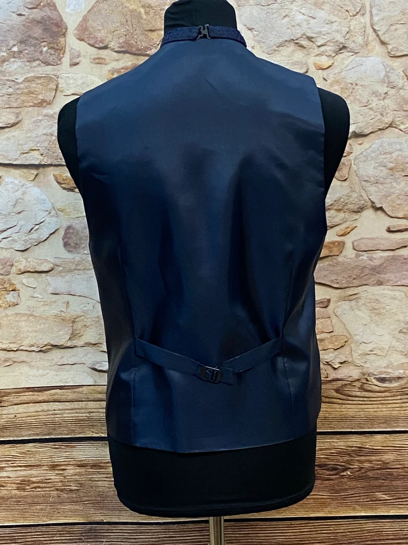 Hochzeitsweste dunkelblau Set Plastron Gr. 52 elegant