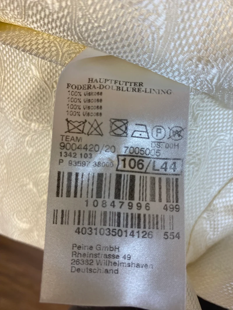 Hochzeitsweste Masterhand elfenbein Set Gr. 106 elegant